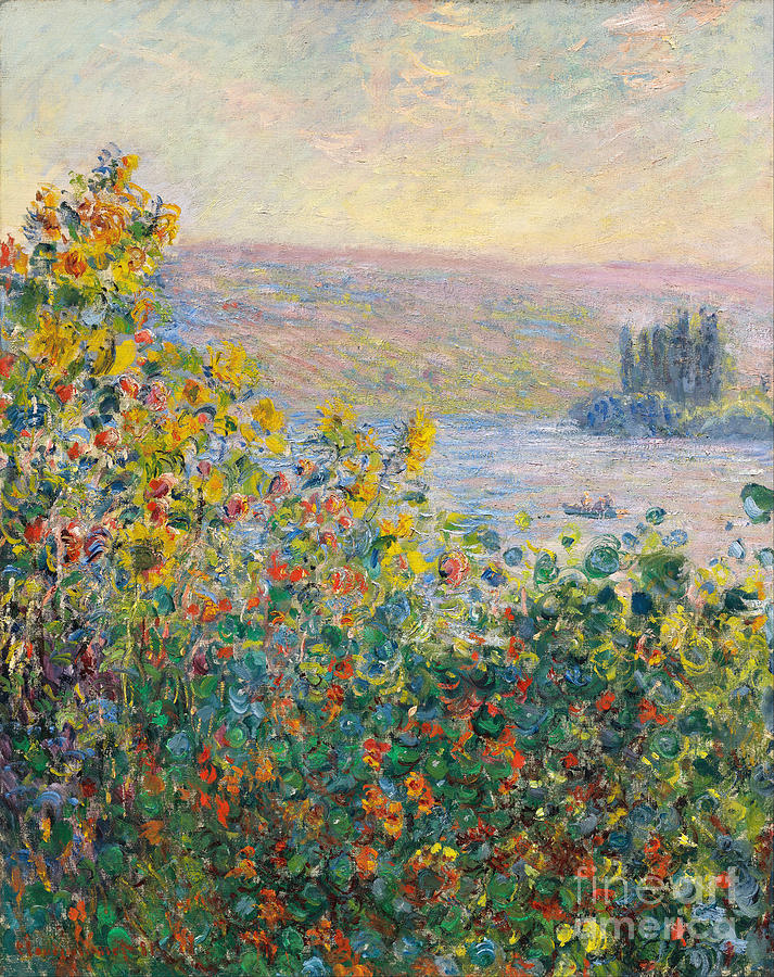 Flower Beds at Vetheuil #2 Painting by Claude Monet