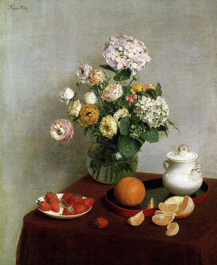 Flowers and Fruit #2 Painting by Henri Fantin Latour