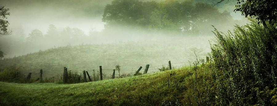 Fog Rolling Through Blue Ridge Parkway Farm Lands #2 Photograph by Alex Grichenko