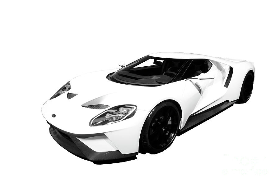 Ford GT #2 Mixed Media by Roger Lighterness