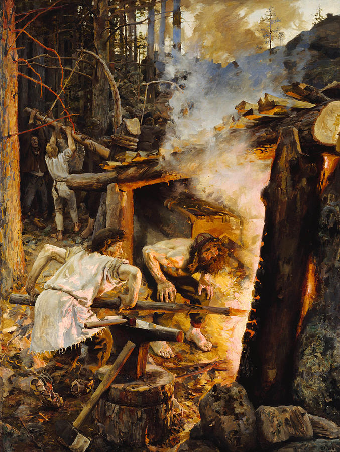Forging of the Sampo #2 Painting by Akseli Gallen-Kallela