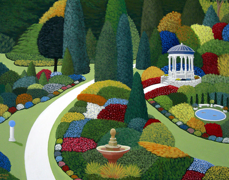 Formal gardens Painting by Frederic Kohli Formal gardens Painting by Frederic Kohli