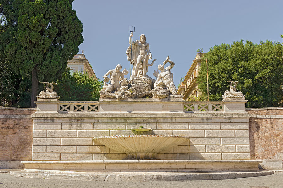 Fountain of Neptune in Rome, Italy. #2 Photograph by Marek Poplawski