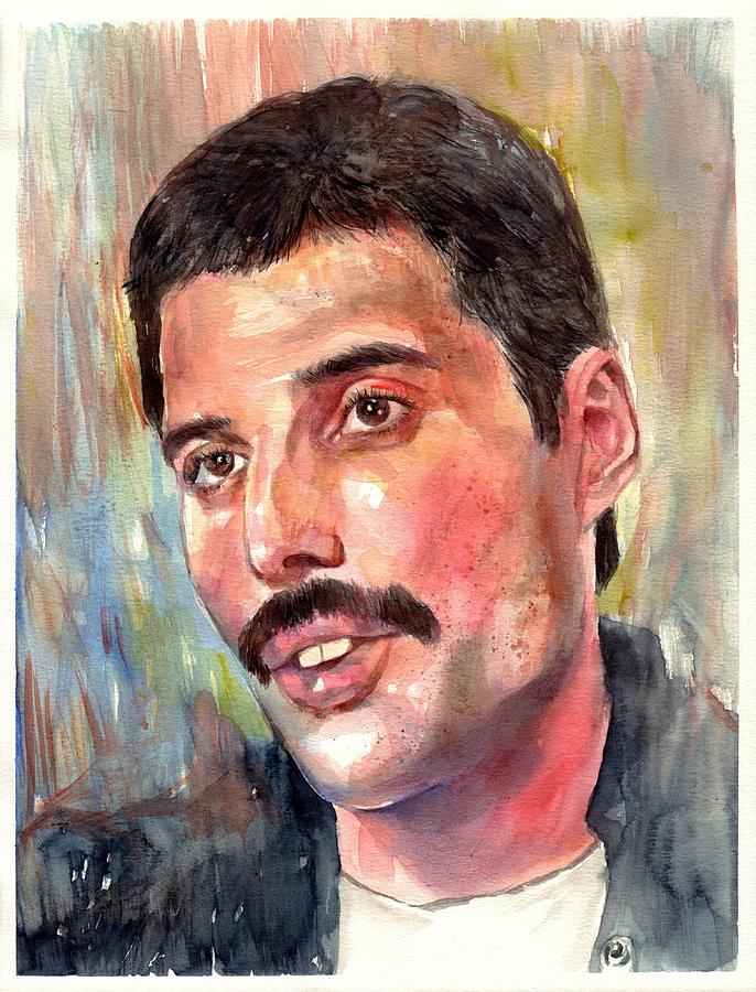 Freddie Mercury Painting - Freddie Mercury portrait #2 by Suzann Sines