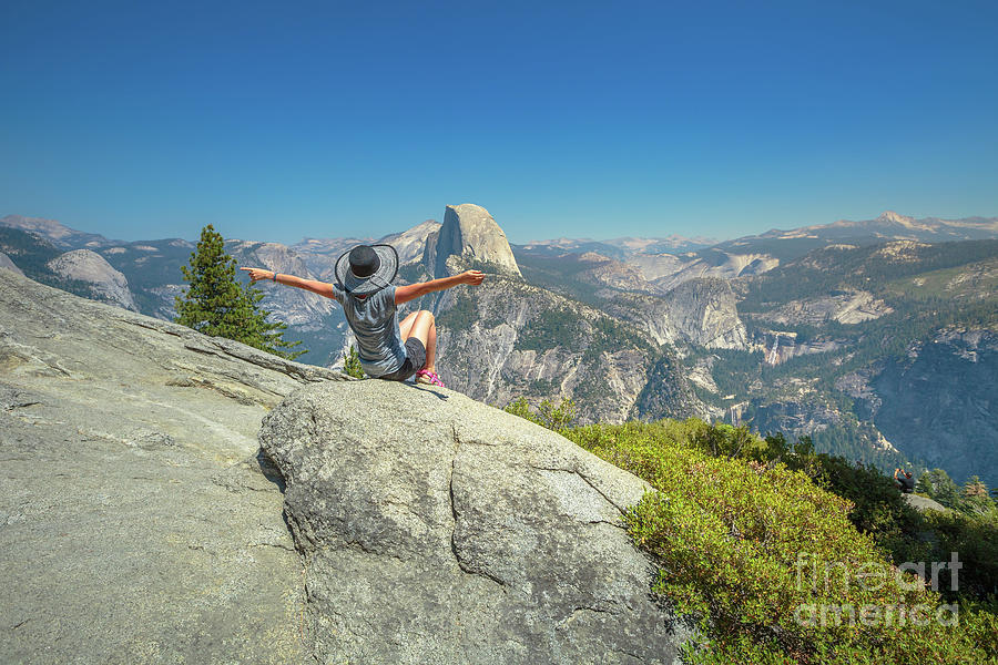Freedom woman at Glacier Point #2 Photograph by Benny Marty