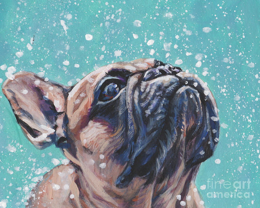Winter Painting - French Bulldog #2 by Lee Ann Shepard