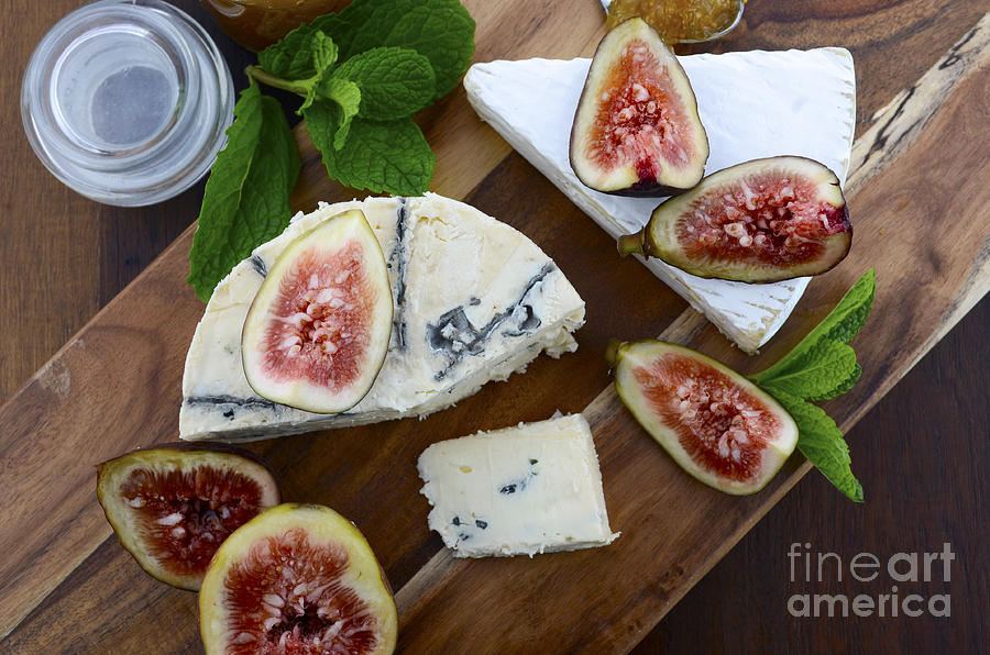 Fresh Figs on Dark Wood Table Setting.  #2 Photograph by Milleflore Images