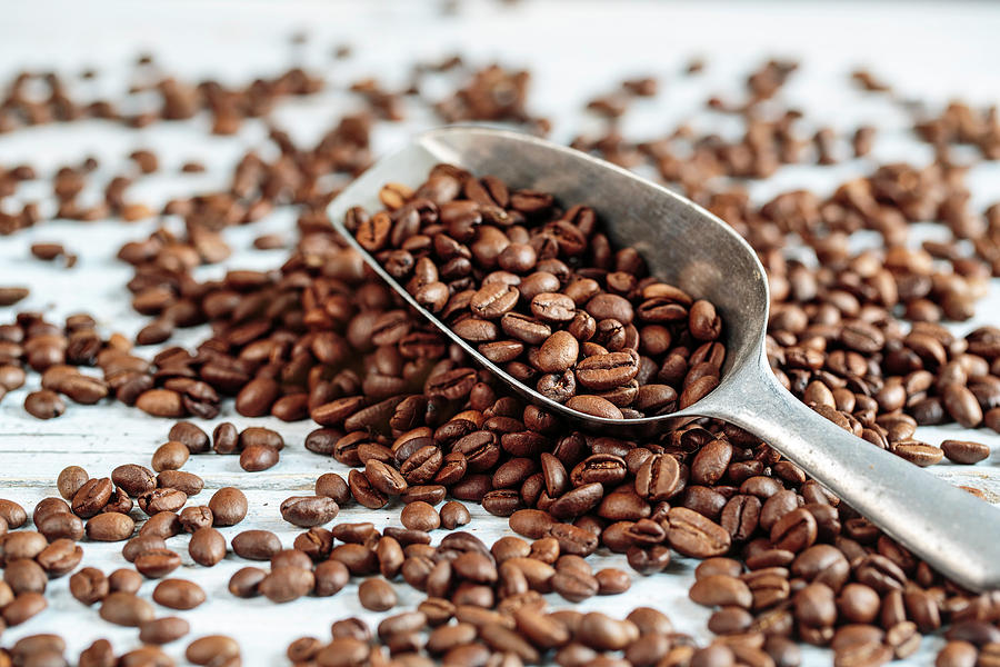 Coffee Photograph - Fresh Roasted Coffe Beans #2 by Nailia Schwarz