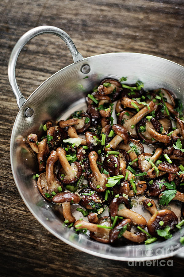 Fried Shiitake Mushrooms In Garlic Herb And Olive Oil Snack #2 Photograph by JM Travel Photography