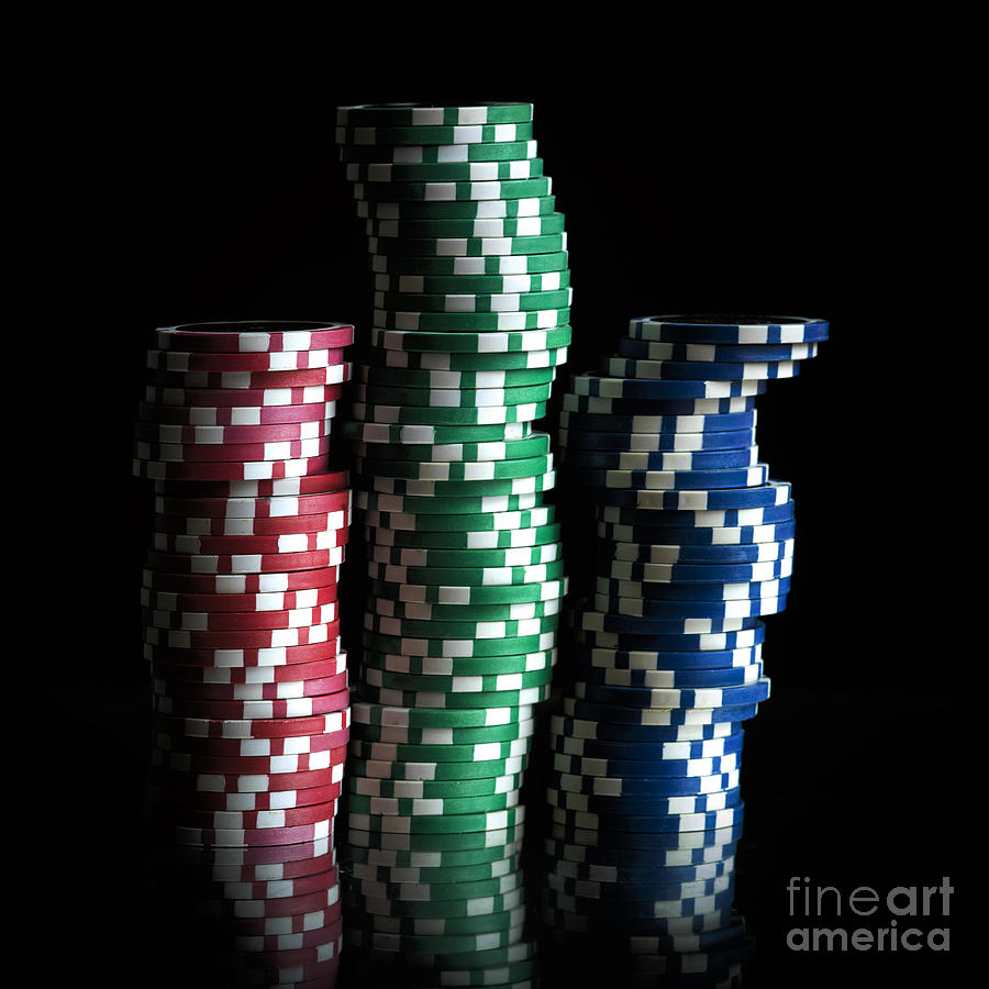 Black Background Photograph - Gambling chip. #2 by Bernard Jaubert