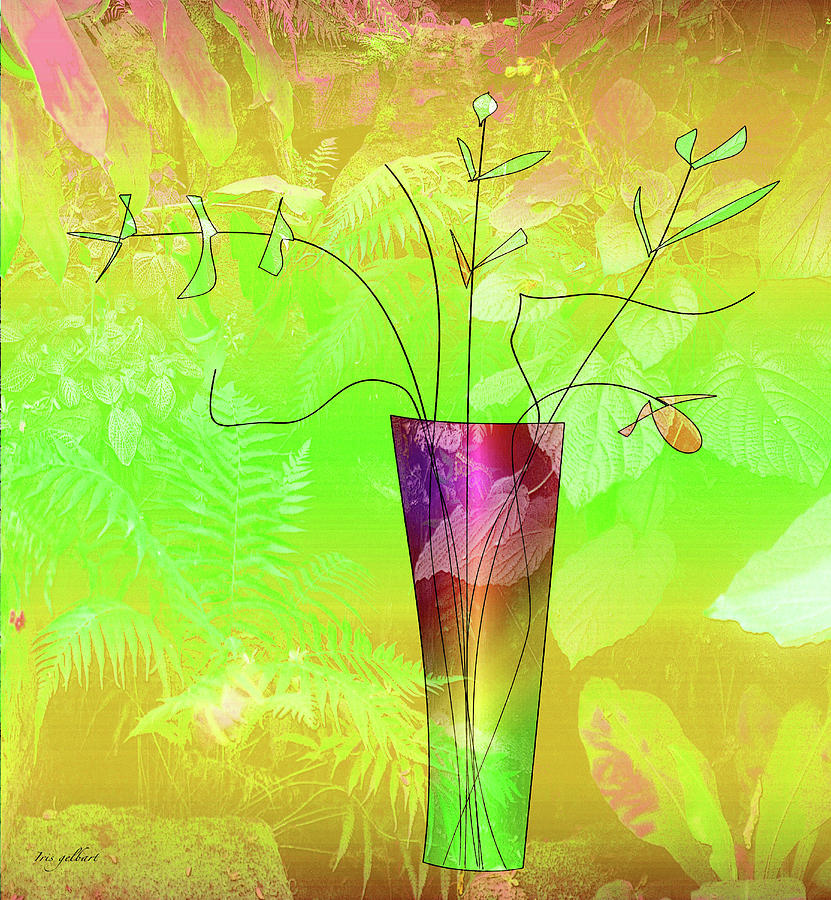 Garden vase #2 Digital Art by Iris Gelbart