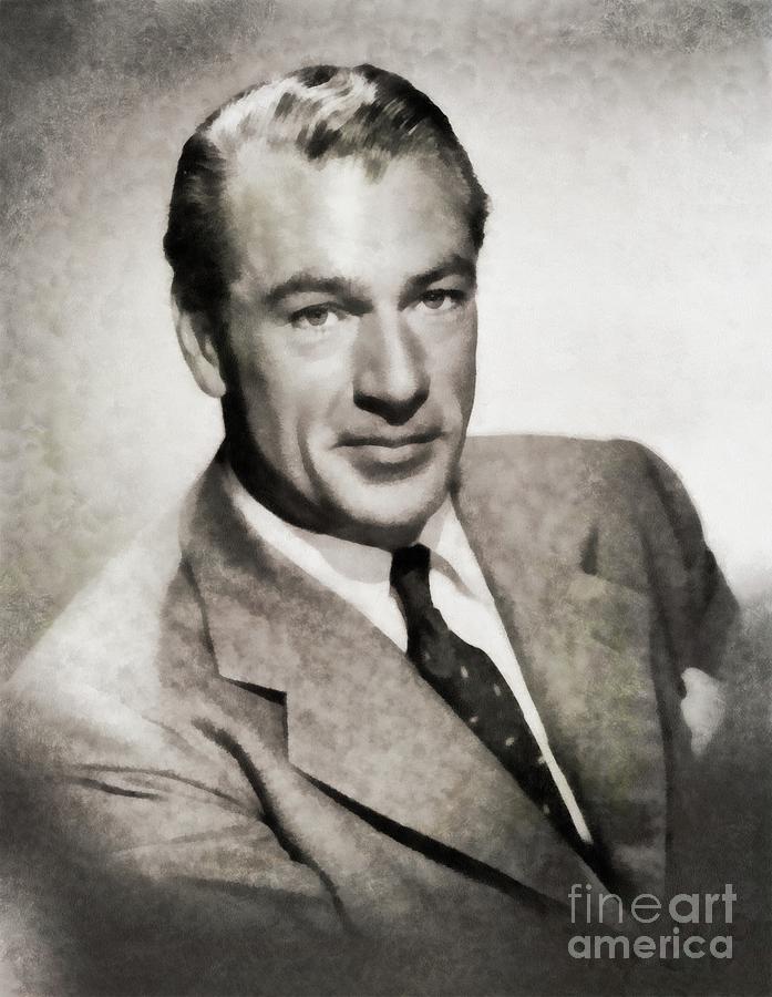 Gary Cooper Painting - Gary Cooper, Vintage Actor by JS #2 by Esoterica Art Agency