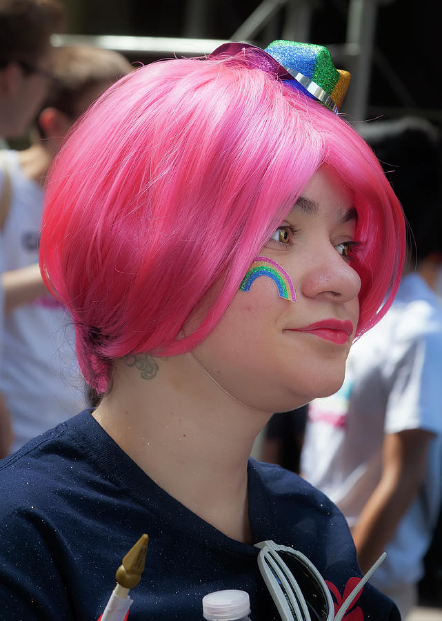 Gay Pride Parade Nyc 2016 Pink Wig Photograph By Robert Ullmann Fine Art America 9969