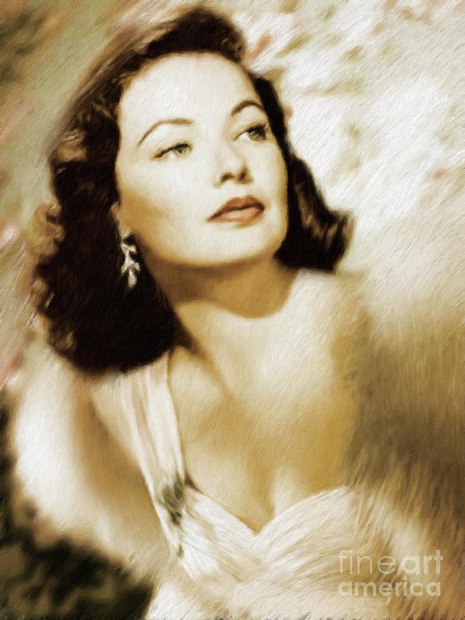 Gene Tierney, Vintage Actress Painting
