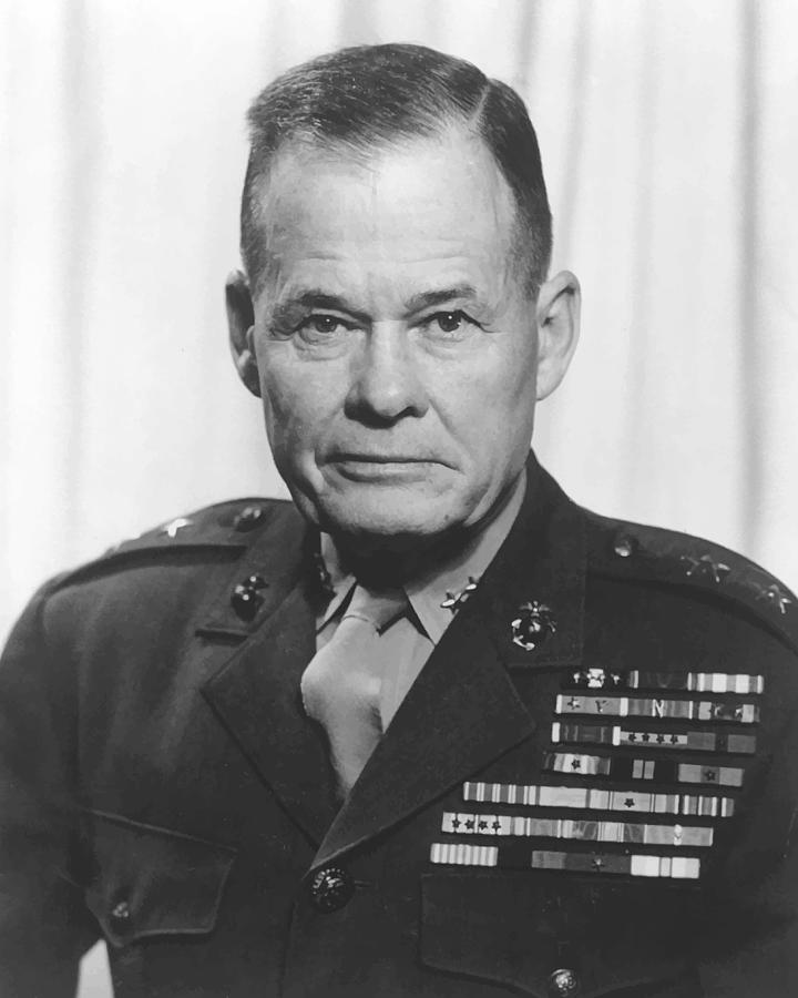 Chesty Puller Painting - General Lewis Chesty Puller by War Is Hell Store