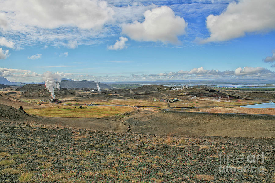 Geothermal landscape with steam columns Photograph by Patricia Hofmeester