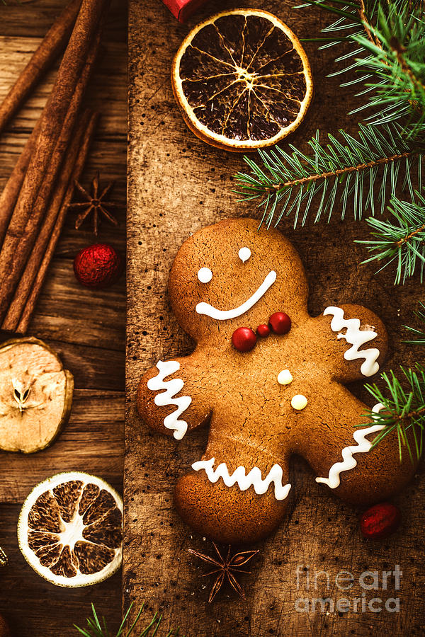 Bread Photograph - Gingerbread man #2 by Mythja Photography