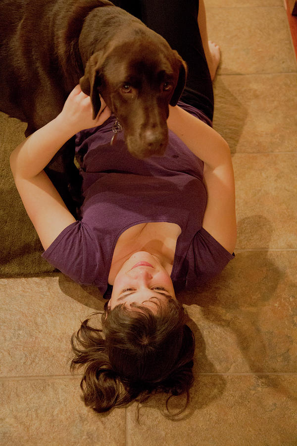 Dog Photograph - Girl and Dog #2 by Michael Riley