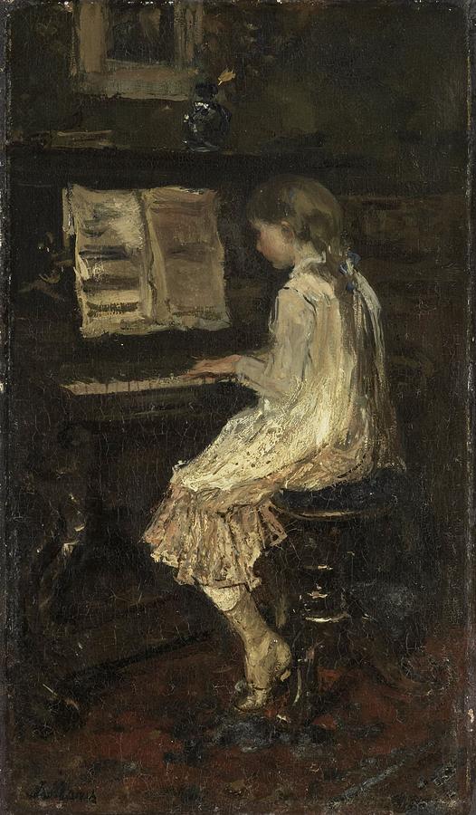 Girl at the Piano #2 Painting by Jacob Maris