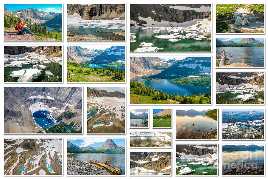 Glacier Montana collage #2 Photograph by Benny Marty