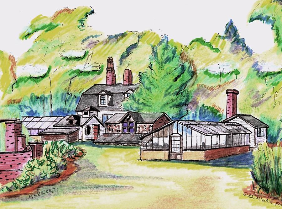 Glen Magna Farms Green House #1 Drawing by Paul Meinerth