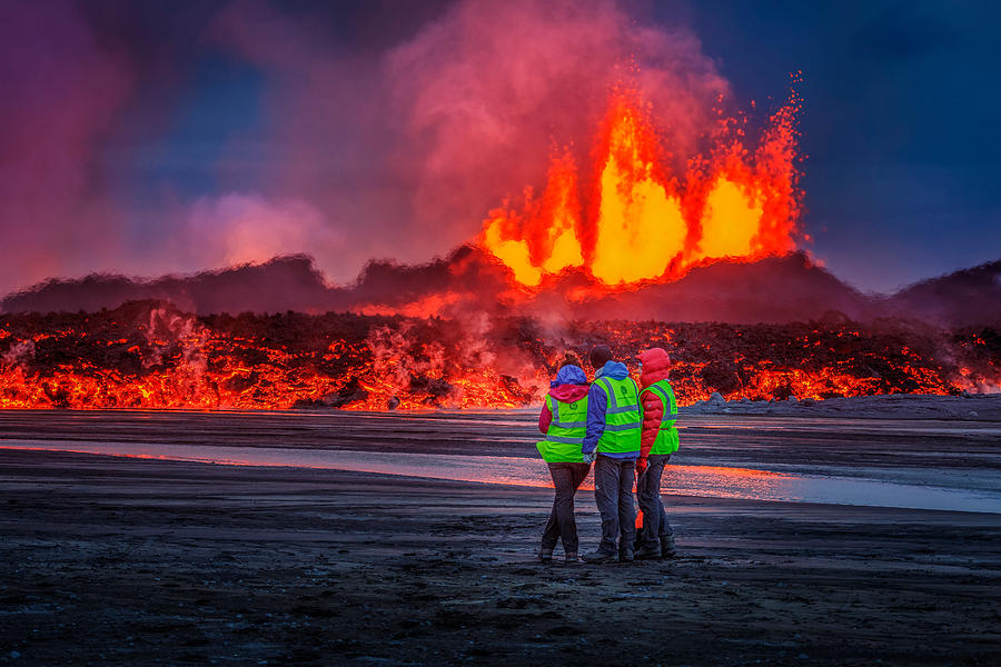 Color Image Photograph - Glowing Lava From The Eruption #2 by Panoramic Images