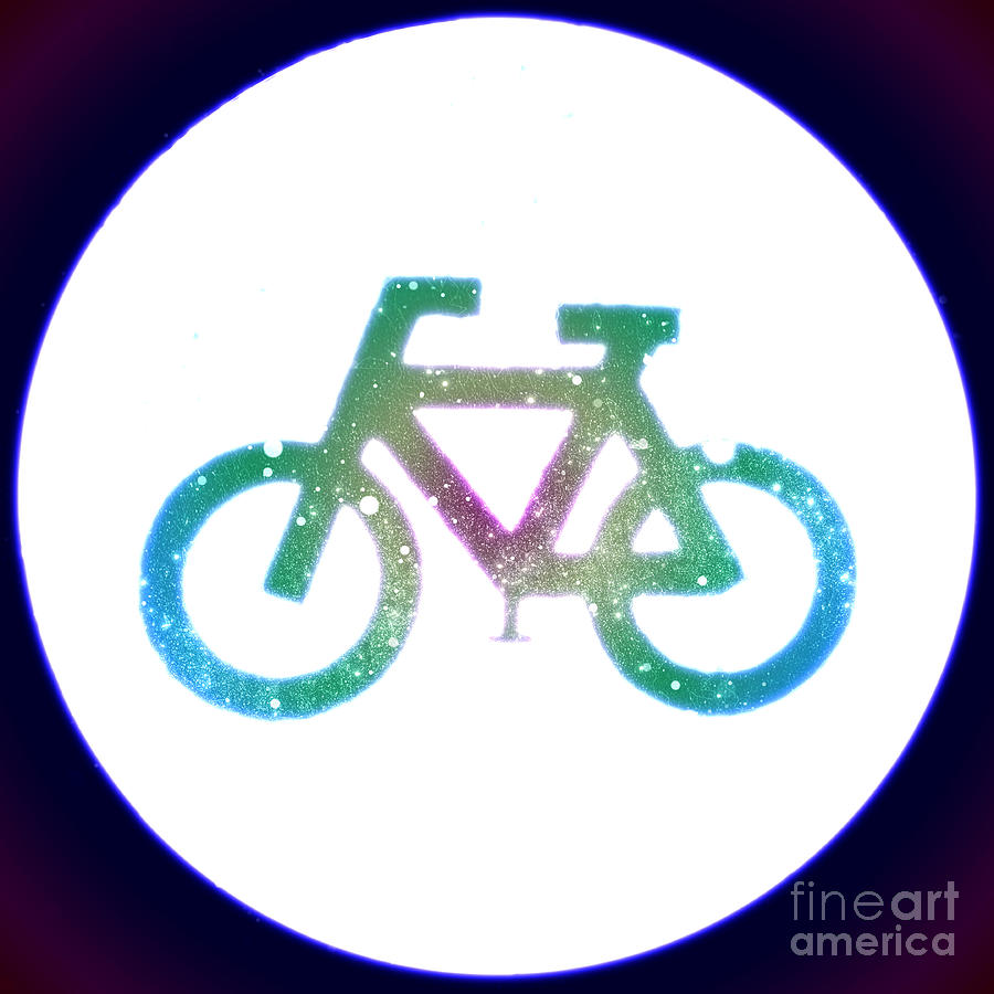 Glowing neon bicycle sign.  #2 Photograph by Humorous Quotes