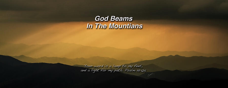 God Beams In the Mountains - Merchandise Photograph by Randall Evans