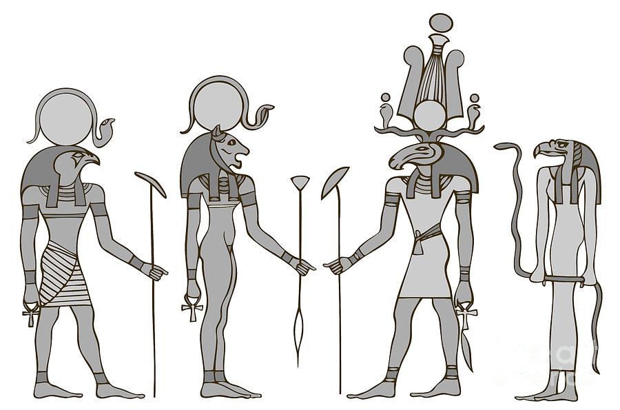 Gods of ancient Egypt #2 Digital Art by Michal Boubin
