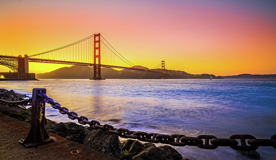 Golden Gate Bridge San Francisco California At Sunset #2 Photograph by Alex Grichenko