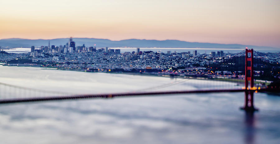Golden Gate Bridge San Francisco California West Coast Sunrise #2 Photograph by Alex Grichenko