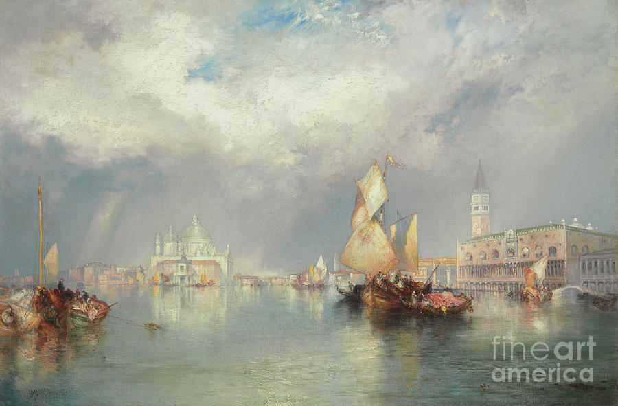 Boat Painting - Grand Canal, Venice by Thomas Moran