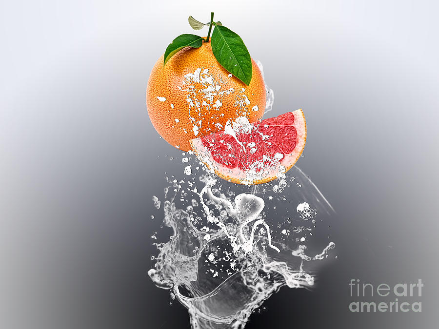Grapefruit Mixed Media - Grapefruit Splash #2 by Marvin Blaine