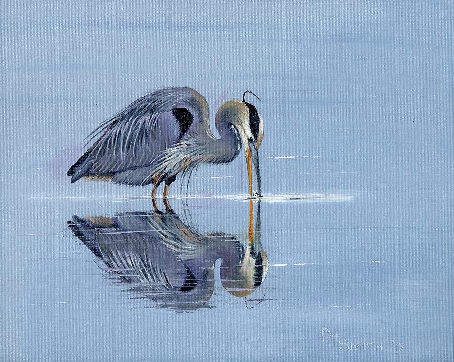 Heron Painting - Great Blue Heron #2 by Daniel Smith