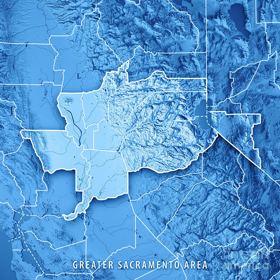 Sacramento Digital Art - Greater Sacramento Area California USA 3D Render Topographic Map by Frank Ramspott Sacramento Digital Art - Greater Sacramento Area California USA 3D Render Topographic Map by Frank Ramspott