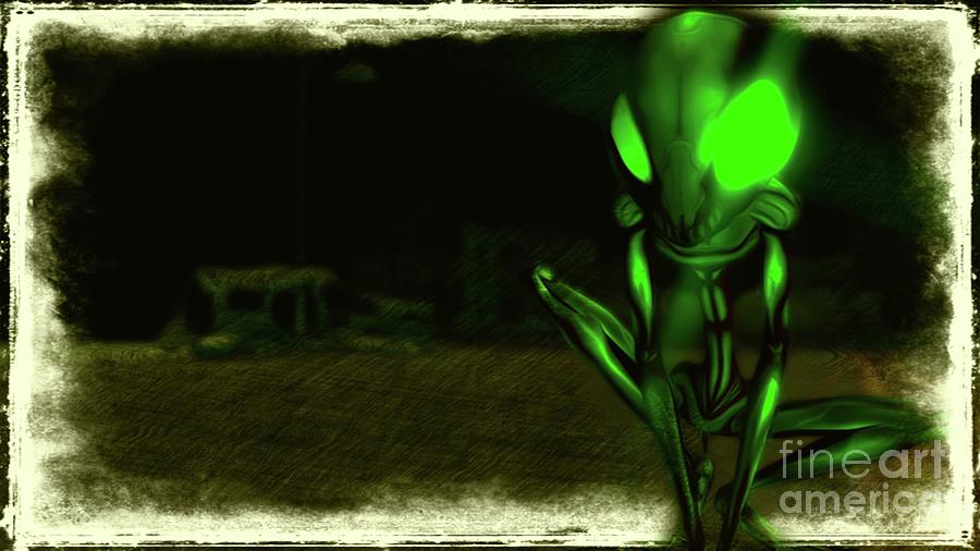 Green Alien Digital Art