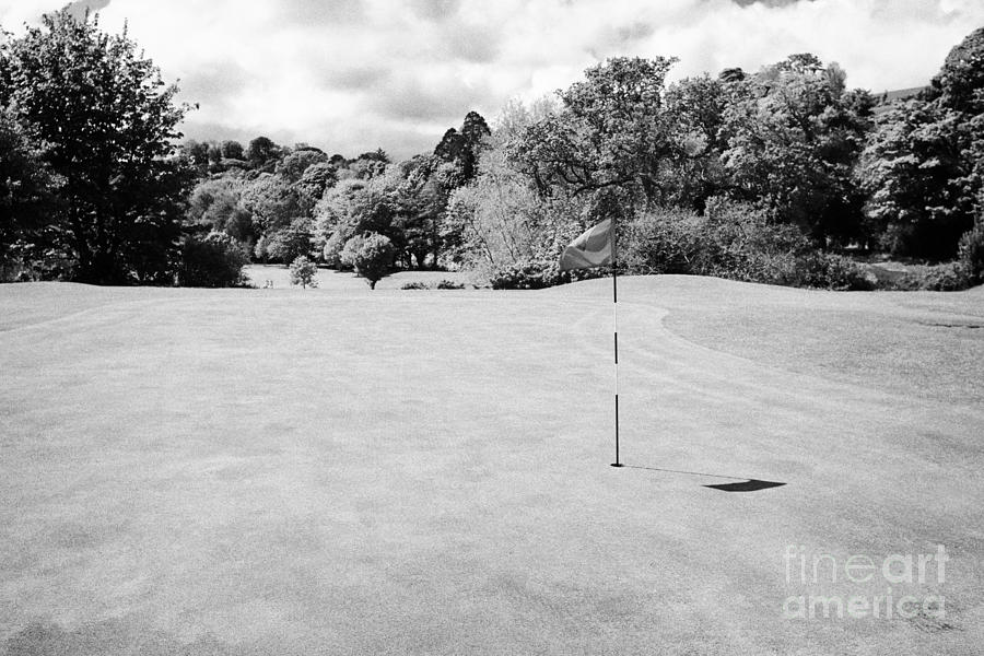 green pin and flag at Cushendall golf course County Antrim Northern ...