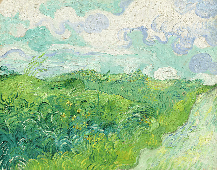 Green Wheat Fields Painting