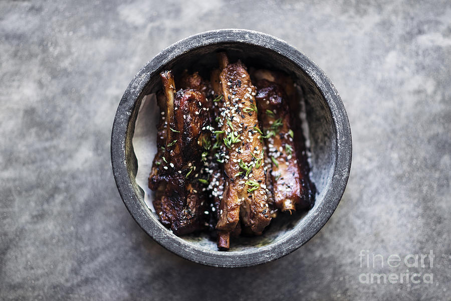 Grilled Marinated Pork Ribs With Sweet Sesame Sauce #2 Photograph by JM Travel Photography