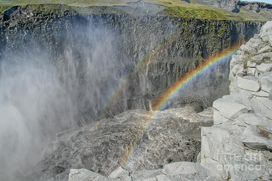 Gullfoss waterfall with lots of spraying Photograph by Patricia Hofmeester
