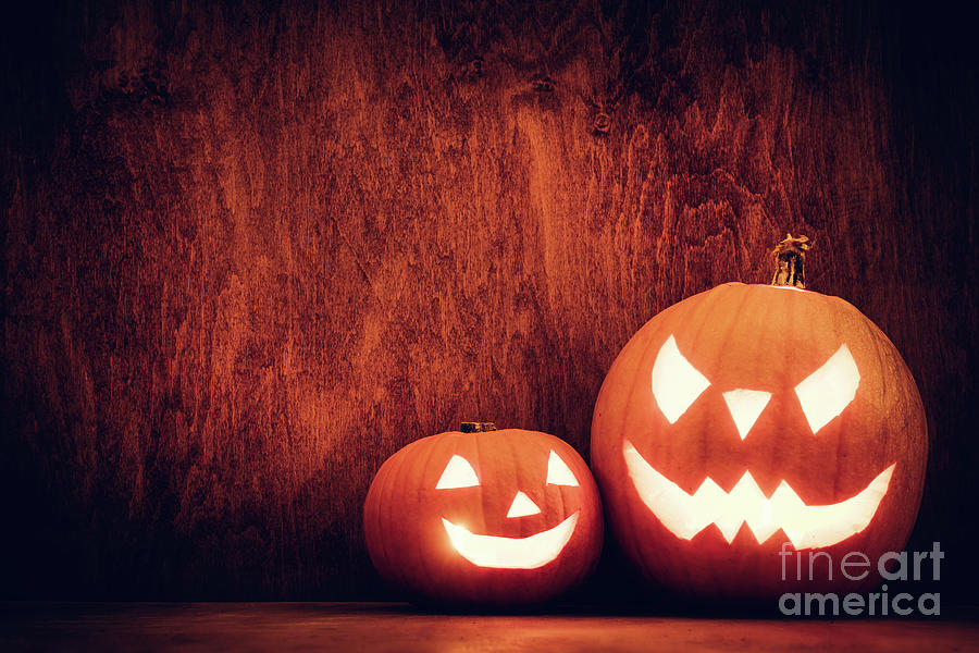 Halloween pumpkins glowing, jack-o-lantern #2 Photograph by Michal Bednarek