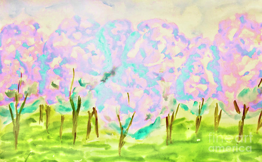 Hand painted picture, spring garden #2 Painting by Irina Afonskaya