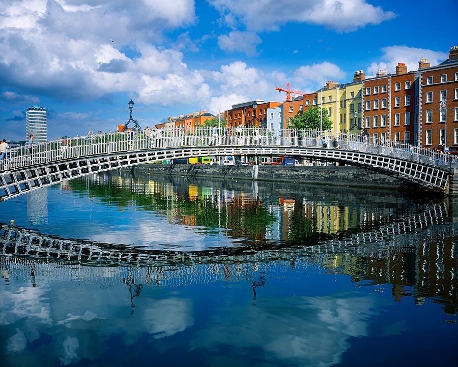 City Photograph - Hapenny Bridge, River Liffey, Dublin #2 by The Irish Image Collection 
