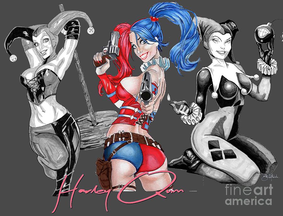 Harley Quinn #1 Drawing by Bill Richards