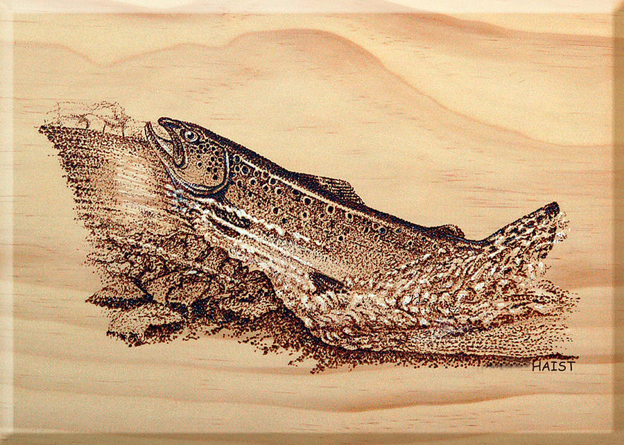 Heading Home #1 Pyrography by Ron Haist
