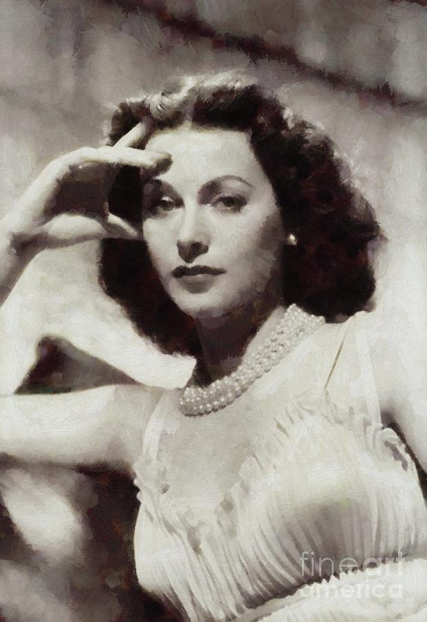 Hollywood Painting - Hedy Lamarr, Vintage Hollywood Actress #2 by Esoterica Art Agency