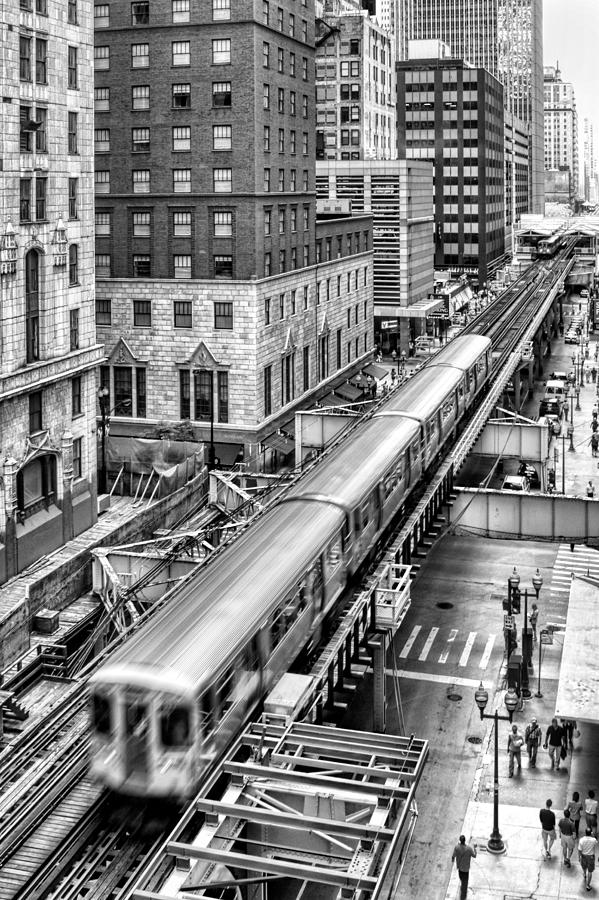 Historic Chicago El Train Black and White #2 Photograph by Christopher Arndt
