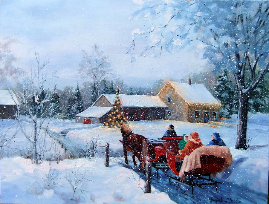 Hiver D Antan Painting By Jacqueline Brochu