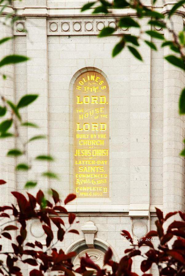 Architecture Photograph - Holiness to The Lord #2 by La Rae  Roberts