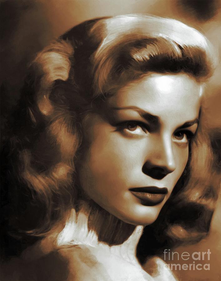 Hollywood Painting - Hollywood Legends, Lauren Bacall #2 by Esoterica Art Agency